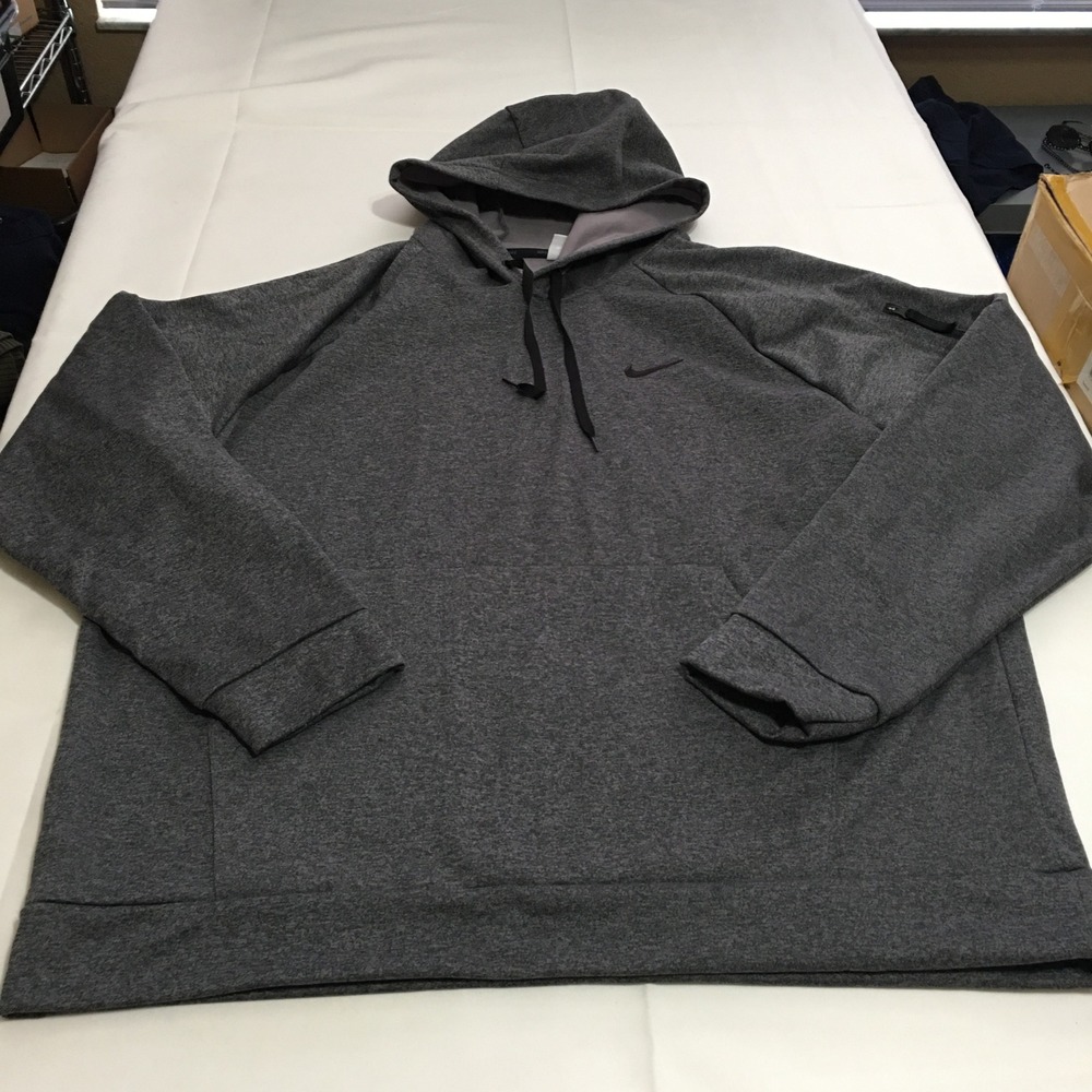 Nike Mens Therma-FIT Pullover Fitness Hoodie 2XL Charcoal Gray